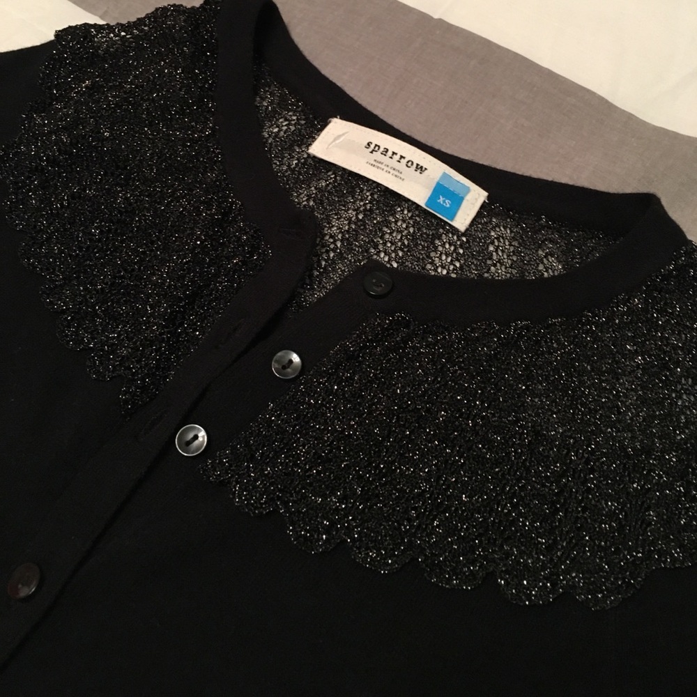 Anthropologie Black Cardigan with Accents